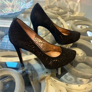 BCBG Black Suede Heels